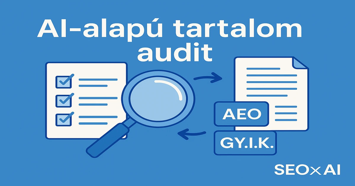 AI-alapú tartalom audit: Így frissítsd a cikkeidet AEO elvek szerint